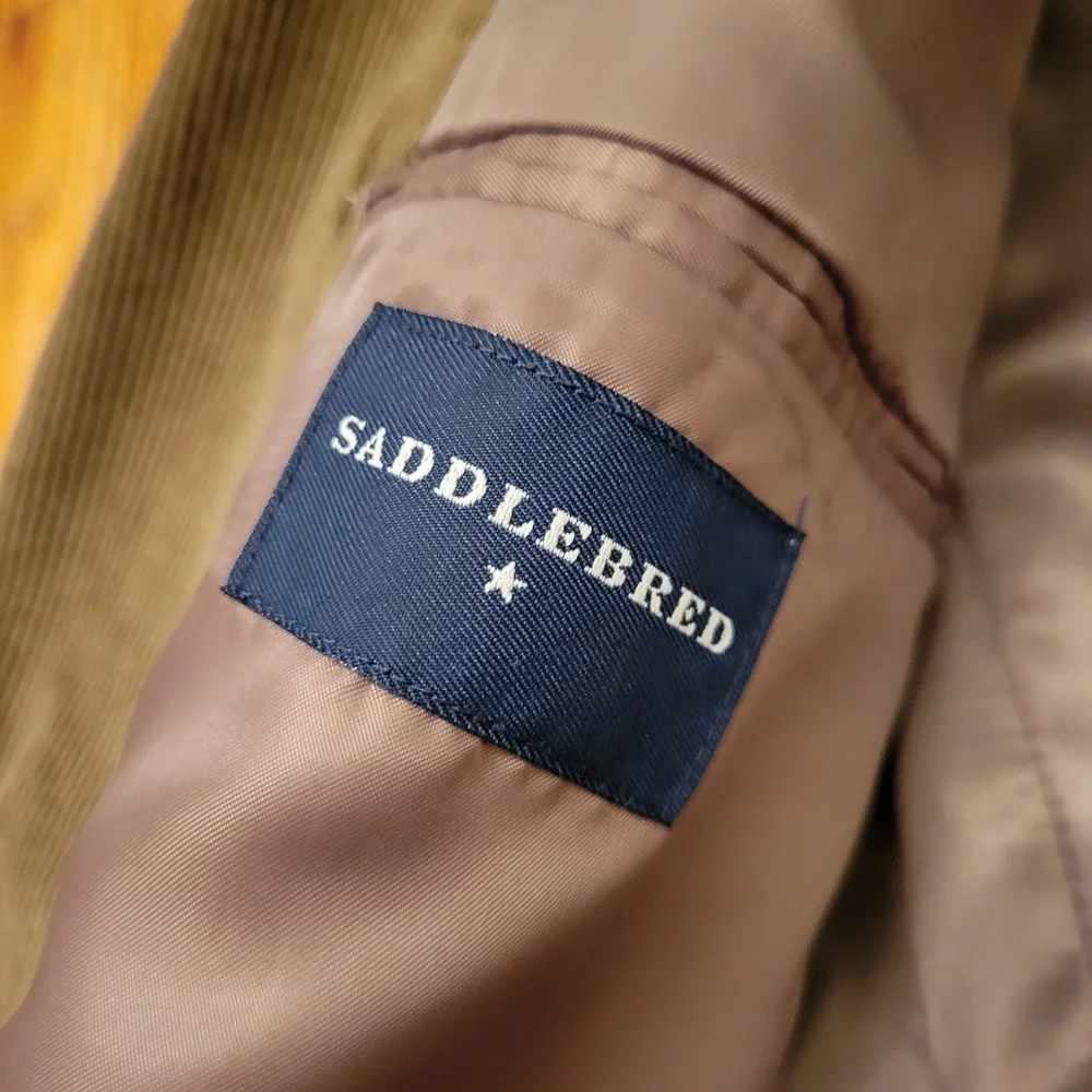 Saddlebred‎ Brown Corduroy Blazer Suit Jacket 44R Preppy Granola Earthy Twee